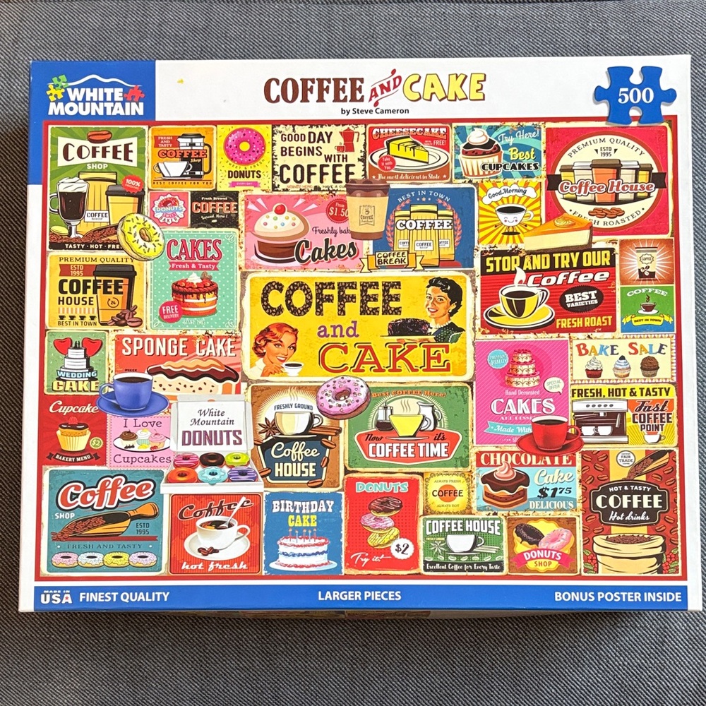 White Mountain Coffee and Cake 500 Piece Puzzle